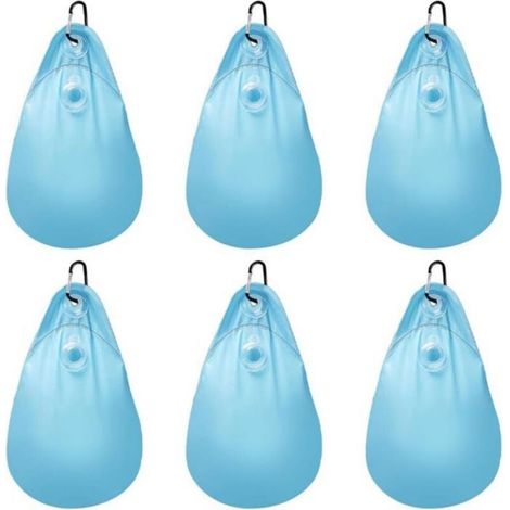 6 Sacs eau piscine avec crochets, PVC anti-fuite, pour bâche hiver, protection automne (1/4)