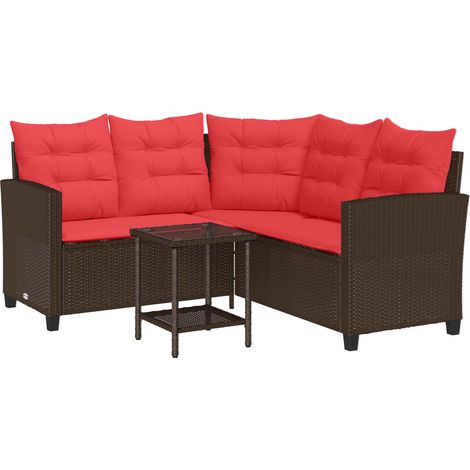 Maison Exclusive - Outdoor-Sofagarnitur mit Kissen 2 pcs Braun un