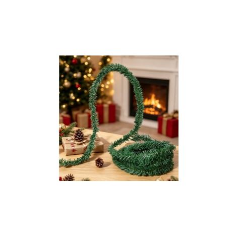 guirlande de noel verte 5.5 m decor vegetal flexible decoration de noel largeur 8 cm 150 g pour maison fenetre cheminée (1/4)