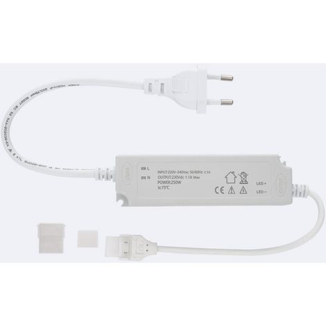 Driver Flicker Free para Tira LED Autorrectificada 220V AC COB SILICONE FLEX Ancho 10mm Monocolor 250 W (1/2)