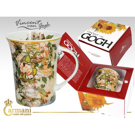 Carmani, taza de porcelana - VAN gogh/Rosas
