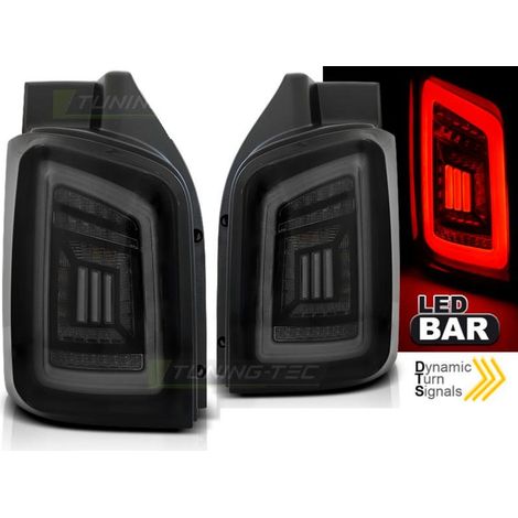 Paire de feux VW T5 03-15 FULL LED Noir Fume hayon