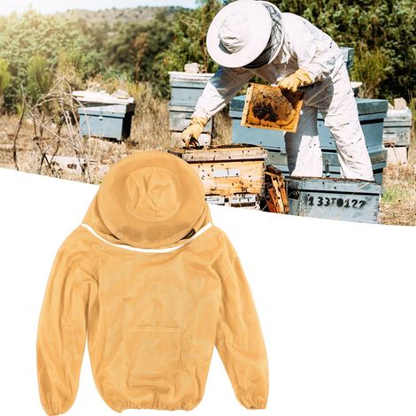 Outils d'apiculture, veste de protection professionnelle pour apiculteur, combinaison et voile d'apiculteur, blouse orange. (1/5)