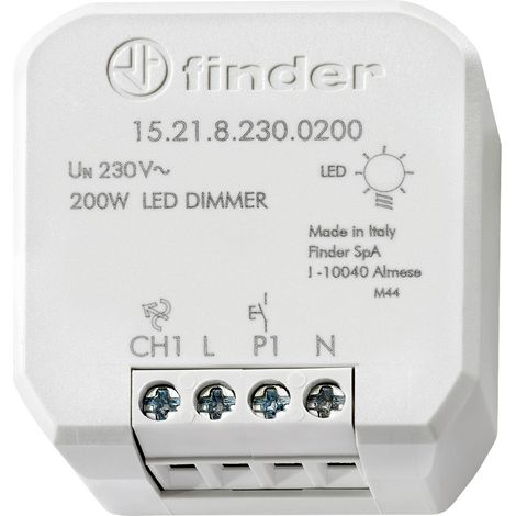 Finder 15.21.8.230.0200 Unterputz Dimmer Geeignet für Leuchtmittel: LED-Lampe Hellgrau