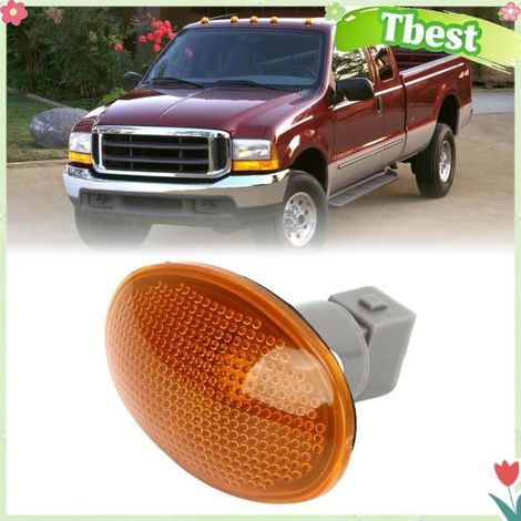 Tbest Feu de gabarit LED pour garde-boue Marqueur de garde-boue lumière LED 12V, indicateur latéral étanche moto feu Lumière jaune (1/5)