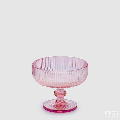 EDG Enzo De Gasperi Coppa Righe H 10 Cm D 12 Cm Colore Rosa 4 Pz
