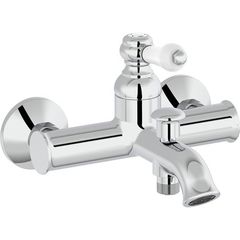 Robinets de douche et de baignoire,Robinets de bain,Mitigeur mécanique de Baignoire chromé Brillant,18.4x14.8x19.5cm (1/3)