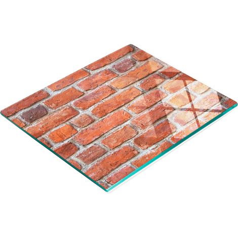 Tablero decorativo de vidrio para servir aperitivos, diseño de pared de ladrillo, 60x52 cm (1/5)