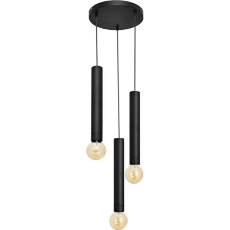 Helam TUBA Plafonnier Suspendu Cluster Noir 30cm