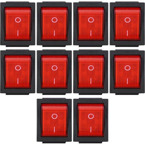 Lot de 10 interrupteurs à bascule 2 positions marche/arrêt 4 broches KCD4 résistants à la chaleur pour appareils ménagers (1/5)