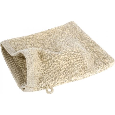 EUROFIRANY Waschhandschuh aus weicher Baumwolle, 16 x 21 cm, Beige (1/5)