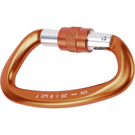 Boucle d'escalade en alliage d'aluminium 7075 haute résistance 25 kN pour l'alpinisme, l'escalade, le sauvetage et les opérations en haute altitude (orange). (1/5)