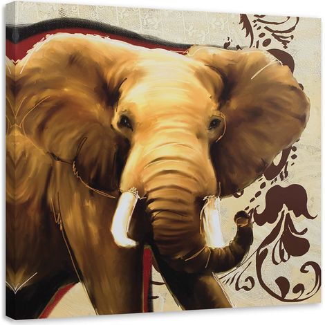 Tableau sur toile Eléphant Afrique 50x50 (1/5)