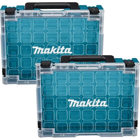 Makita Clear Lid MAKPAC Tool Case Stacking Organiser Tool Box Divider Twin Pack (1/5)