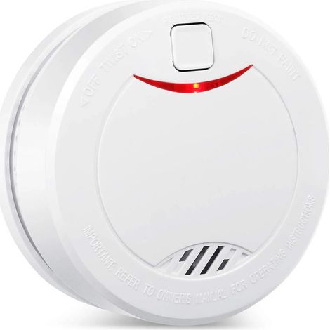 Détecteur de Fumée avec 10 Ans de Vie de la Batterie, Détecteur Incendie avec Capteur Photoélectrique,Tests Automatisés pour Maison/Magasin/Société (1/5)