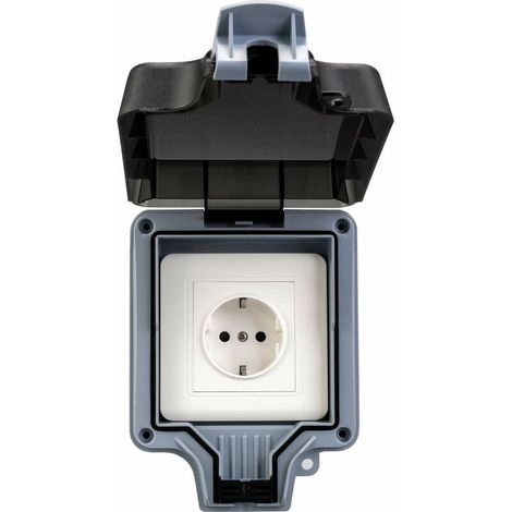 Waterproof outdoor power socket, wall outlet, IP66 switch socket, outdoor enclosure garden, park, bathrooms and commercial applications waterproof socket po (1/5)