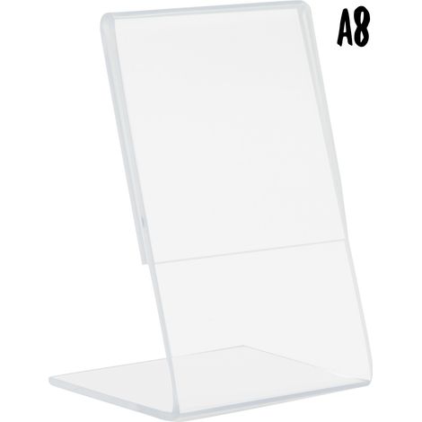 Porte-affiche en L acrylique transparent Format A8 - Securit