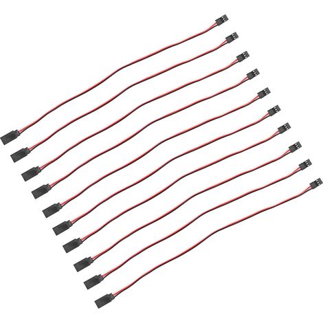 10 Câbles d'Extension Servo 3 Pins pour Modélisme, Connecteur Mâle-Femelle en Laiton, Longueur 300mm (1/5)