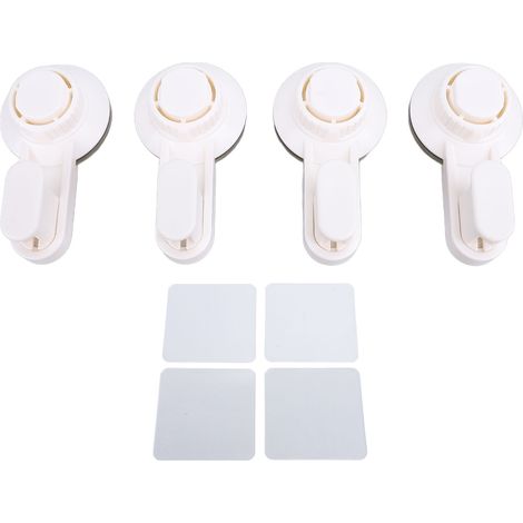 4pcs Vacuum Suction Hook Holder Powerful Water Proof No Punch Space Saving Suction Shower Hook for Glass Mirrors White (1/5)