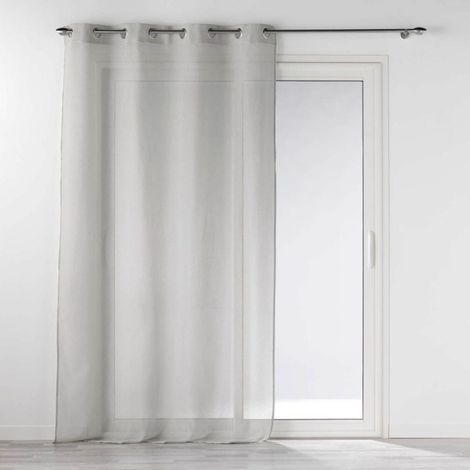 Rideau Voilage à Œillets "Selena" 140x240cm Gris (1/3)