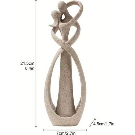 Sculpture en argile - Statue de couple - Décoration Saint-Valentin pour la maison et les mariages - 21,5 cm - Décoration intérieure (1/5)