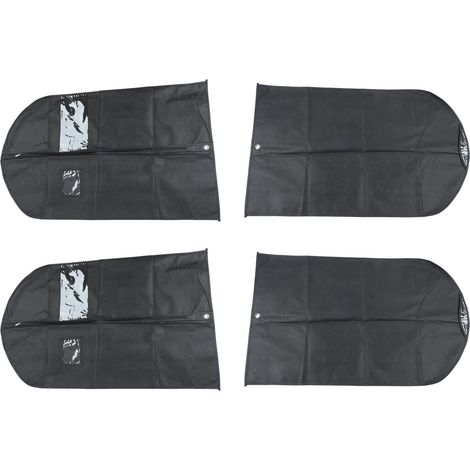 Housse de costume imperméable anti-poussière, lot de 4, épaisse avec fenêtre transparente, rangement et voyage, noir, 100x60 cm (1/5)