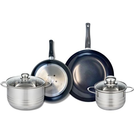Ensemble de 2 Poêles de cuisson 24 et 28 cm et 2 faitouts 16 et 20 cm Elo Prima Brillant (1/5)