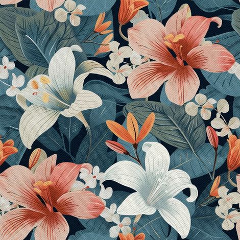 Dekorativer Outdoor-Stoff Oxford - Motiv Blumen I DX5452 (1/5)