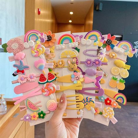 Juego de 56 pinzas para el cabello de bebé niña, accesorios coloridos y adorables Multicolor (1/5)