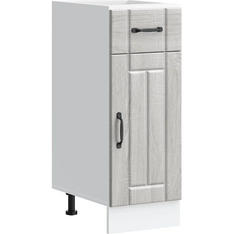 Mobile da cucina modernizzato 30 x 46 x 81,5 cm con anta spazio ottimizzato per riporre gli oggetti finitura opaca in legno ingegnerizzato Sonoma grigio 020050058