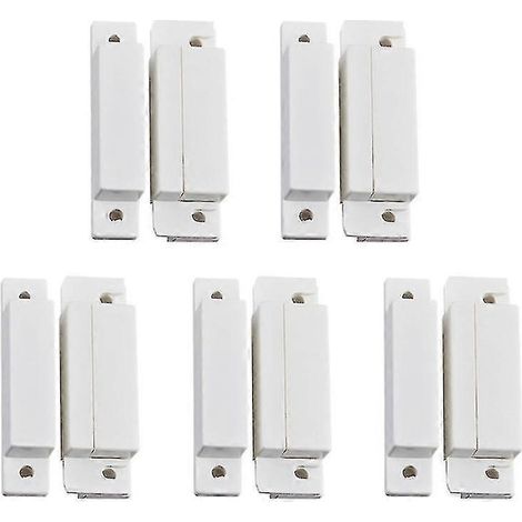Capteur de contact de porte filaire NC à montage en surface, alarme pour portes, fenêtres et armoires (lot de 10) (1/5)