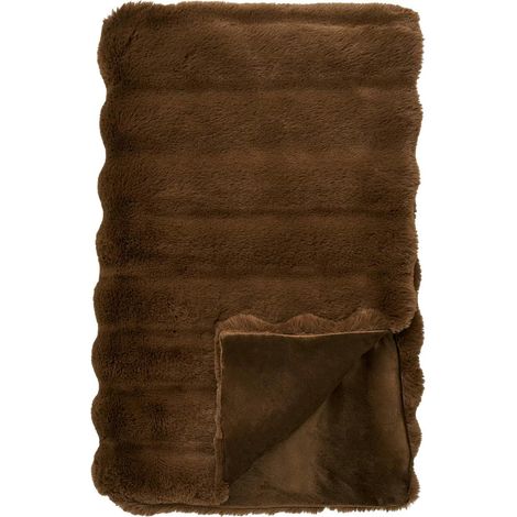 Plaid fausse fourrure marron FALLON