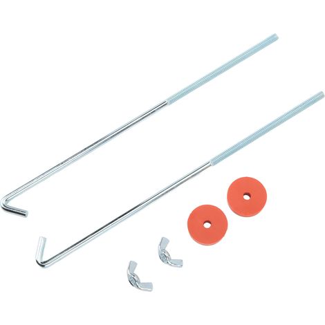Kit de fixation de batterie chromé de 25 cm avec boulons à crochet en J, rondelles et écrous - Accessoires automobiles universels (1/5)
