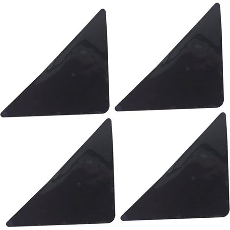 Bandes adhésives fixations tapis anti-enroulement, 4 pcs noir en polyuréthane, sous-tapis antidérapant pour sols bois dur/stratifiés