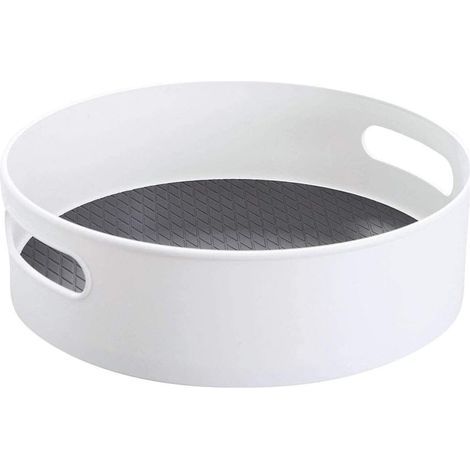 Plateau Tournant Epices Φ30cm Rangement Placard Cuisine Plastique Lazy Susan, Etagere a Epices Porte Epice Rangement Epices Blanc (1/5)