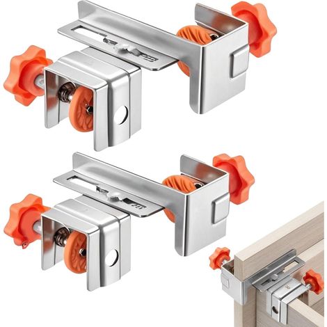 Pinces de Fixation pour Façade de Tiroir, 2 Pièces Pinces de montage pour façades de tiroirs Serrures de Fixation, Réglable Pince C Pince de du Tiroirs Pour Cadre De Montage (1/5)