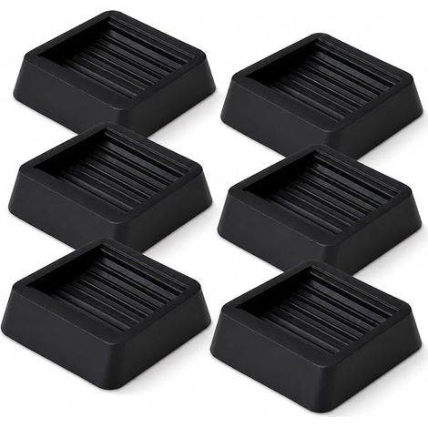 Patins Meubles Caoutchouc Carrés 80 × 80 mm Noir  Surface Texturée Sans Adhésif Pour Lit Canapé Chaise Bureau Table Bois Carrelage Réduction Glissement Bruit Et Vibrations (1/5)