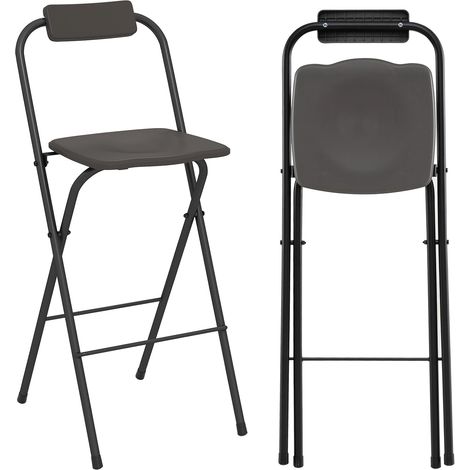 Costway – Lot de 2 tabourets de bar pliants – Hauteur d'assise 70 cm – Charge 150 kg – Cadre métallique renforcé – Confort ergonomique pour extérieur
