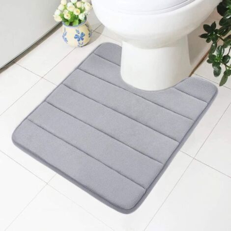 Memory foam bath mat (grey), 50x60 cm, non-slip design, soft and absorbent, suitable for toilets and bathrooms (1/5)