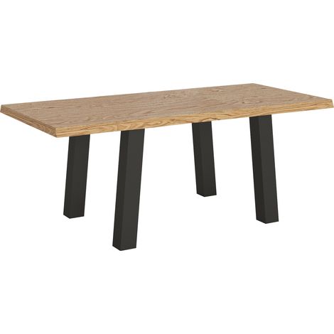 Tavolo Fisso 180x90 cm Svalen Rovere Scortecciato Gambe Antracite