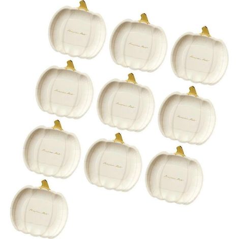 Lot de 10 assiettes en carton citrouille d'Halloween, plateaux de service décoratifs pour table, café, restaurant, fête d'Halloween-7inch (1/5)