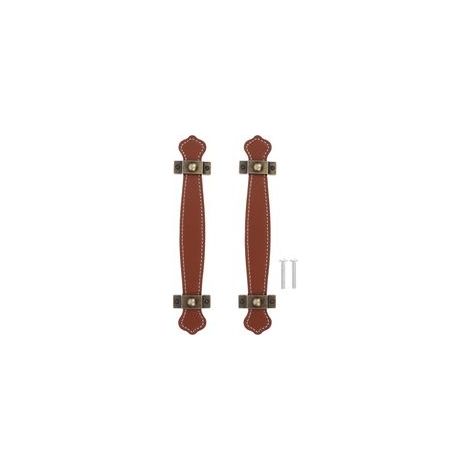 PoignéE En Cuir Pu Vintage Valise Lot De 2, Longueur 19 Cm, éCartement Des Trous 128 Mm, Couleur Marron (1/5)
