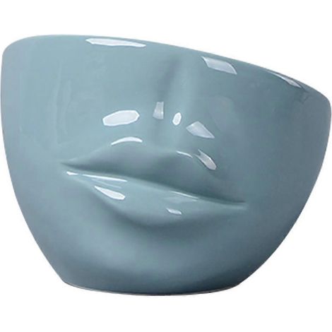 Pot de fleurs en céramique en forme de lèvres, pour bonsaï, mini pot de fleurs - bleu L (1/5)
