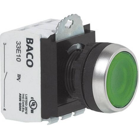 BACO BAL21AH20L L21AH20L Bouton-poussoir collerette plastique, chromé vert 1 pc(s) D73440 (1/3)