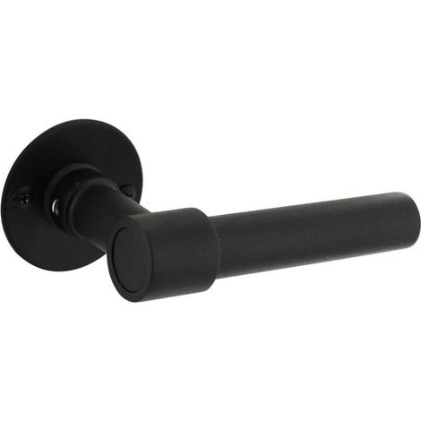 Poignée de porte L/L Krucko avec rosace plate 2mm noir - 0023.167002
