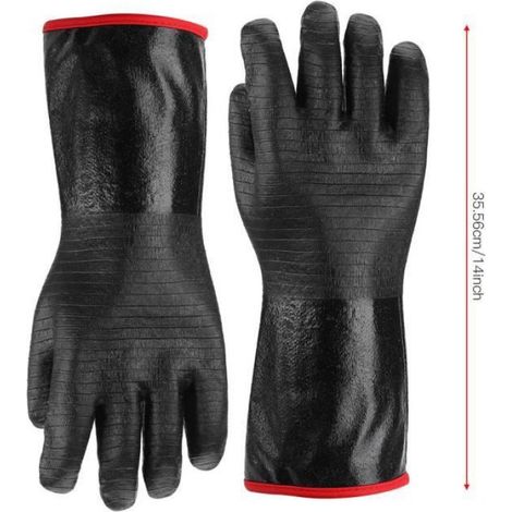 Gants résistants aux hautes températures 1 paire, gants néoprène d'isolation thermique pour barbecue, protection résistante à la chaleur (1/4)