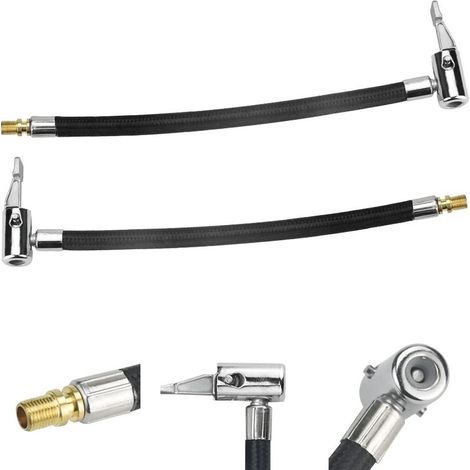 2 Pièces Tube d'Extension de Gonfleur de Pneu, 23cm Tuyau de Gonflage de Pneu, Tuyau de Tube de Gonflage de Compresseur d'air, Tuyau de Rallonge Pompe à Air pour Voiture Moto Vélo (1/5)