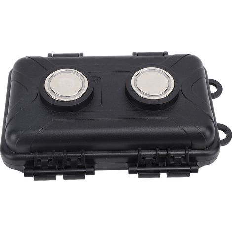 Boîte de rangement magnétique 13 x 8,5 x 4,5 cm, étanche, porte-clés magnétique pour voiture avec 4 attaches de sécurité (1/5)