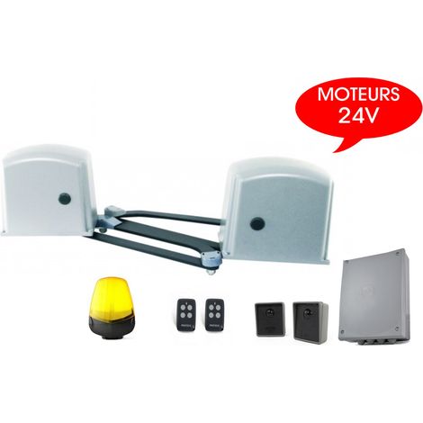 KIT - Automatisme de portail a battants - bras articules - 24V - SANS batterie - 200Kg - 2 Metres - MYHOOK 24 by PROTECO - 1295 (1/4)