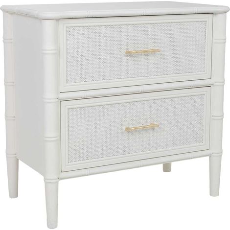 Mesita de noche de madera blanca 71x39x68h cm (1/5)